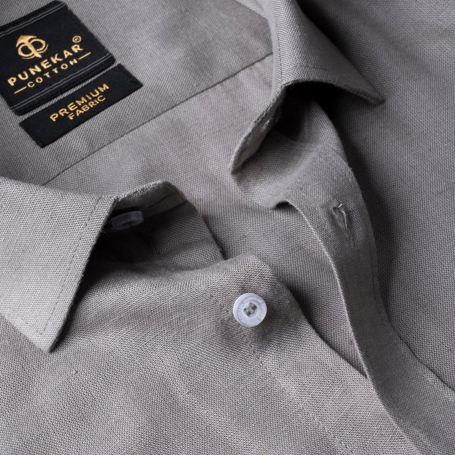 Grey Color Prime Linen Shirt For Men – Punekar Cotton