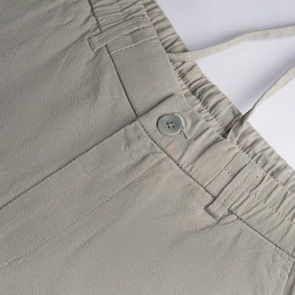 Grey Everyday Cotton Linen Straight-Fit Pants for Men - Punekar Cotton