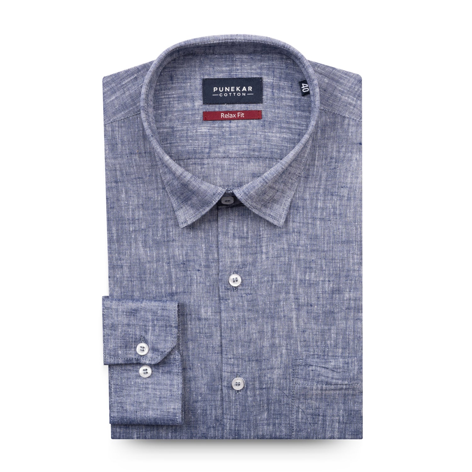Purple Color Classic Lyocell Linen Feel Shirt For Men