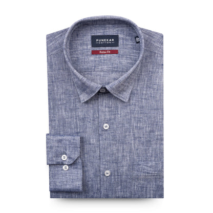 Purple Color Classic Lyocell Linen Feel Shirt For Men