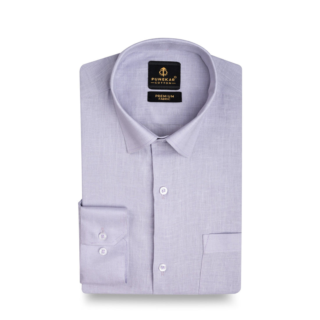 Lavender Color 60Lea Pure Linen Shirt For Men - Punekar Cotton