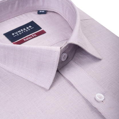 Lavender Color Lyocell Cotton Shirt For Men - Punekar Cotton