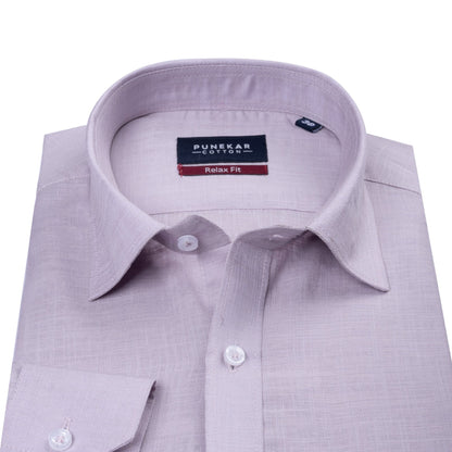 Lavender Color Lyocell Cotton Shirt For Men - Punekar Cotton
