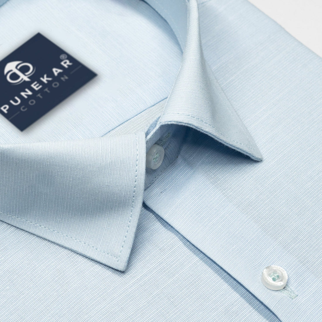 Light Blue Color Lining Texture Pure Cotton Shirt For Men – Punekar Cotton