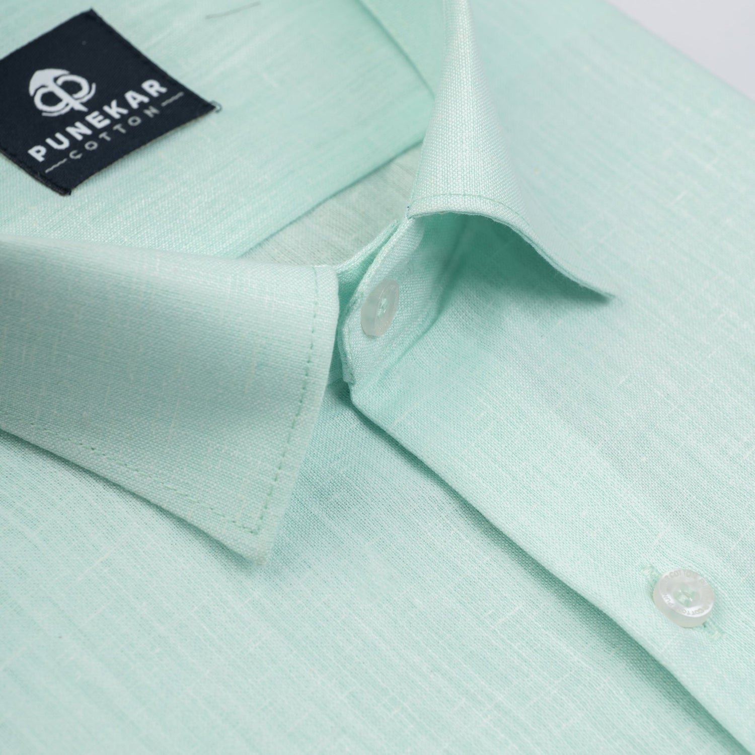 Light Mint Color Plain Pure Cotton For Men - Punekar Cotton