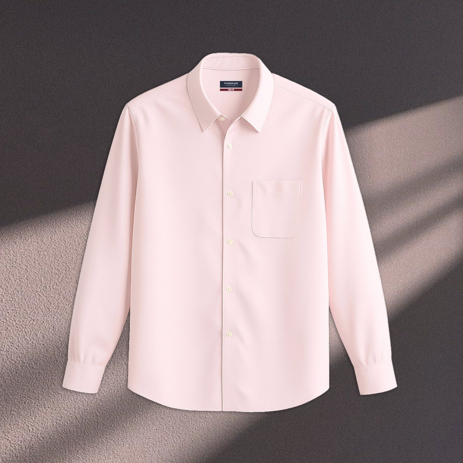 Light Pink Color Cotton Satin Shirt For Men - Punekar Cotton