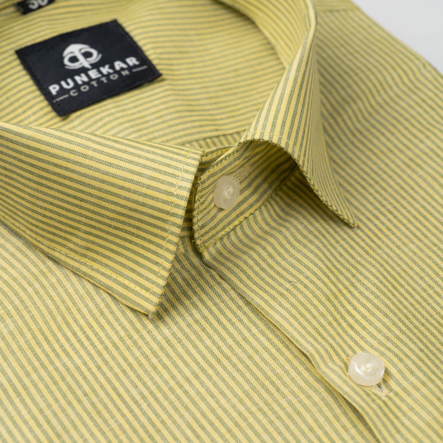 Light Yellow Color Lining Paper Cotton Shirts For Men – Punekar Cotton