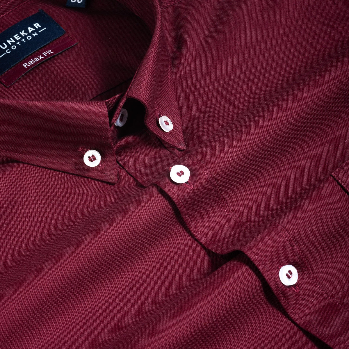 Maroon Colour Cotton Oxford Button Down Collar Shirt For Men – Punekar ...