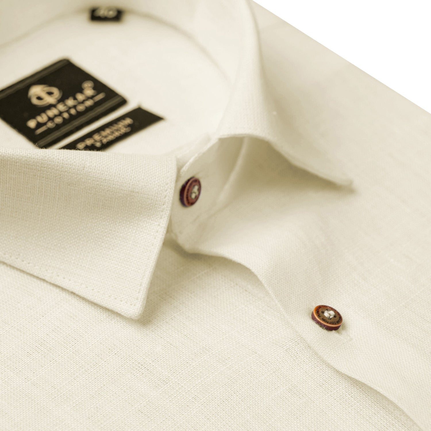 Milky White Color Prime Linen Shirt For Men - Punekar Cotton