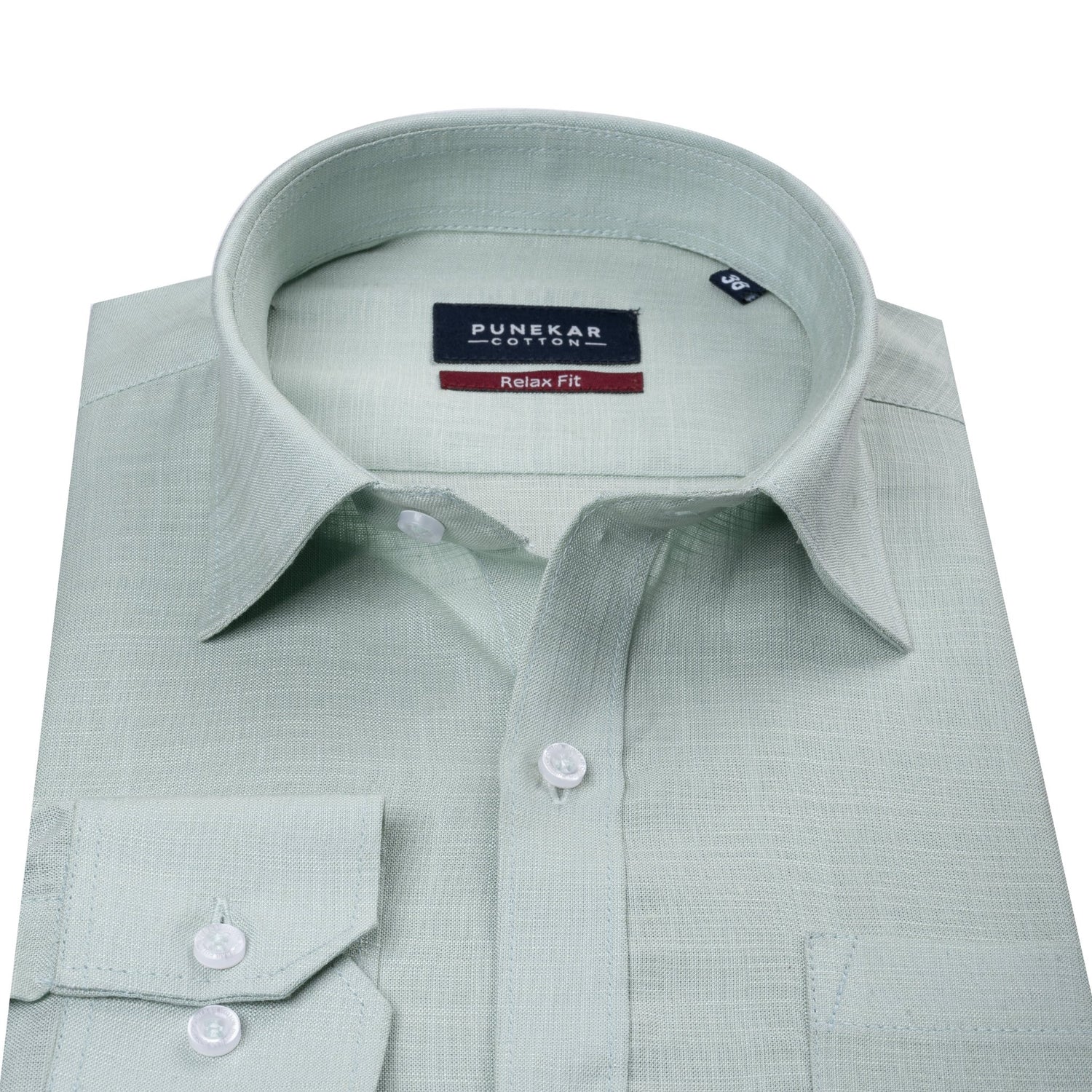 Mint Color Lyocell Cotton Shirt For Men - Punekar Cotton