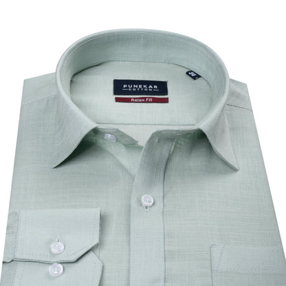 Mint Color Lyocell Cotton Shirt For Men - Punekar Cotton