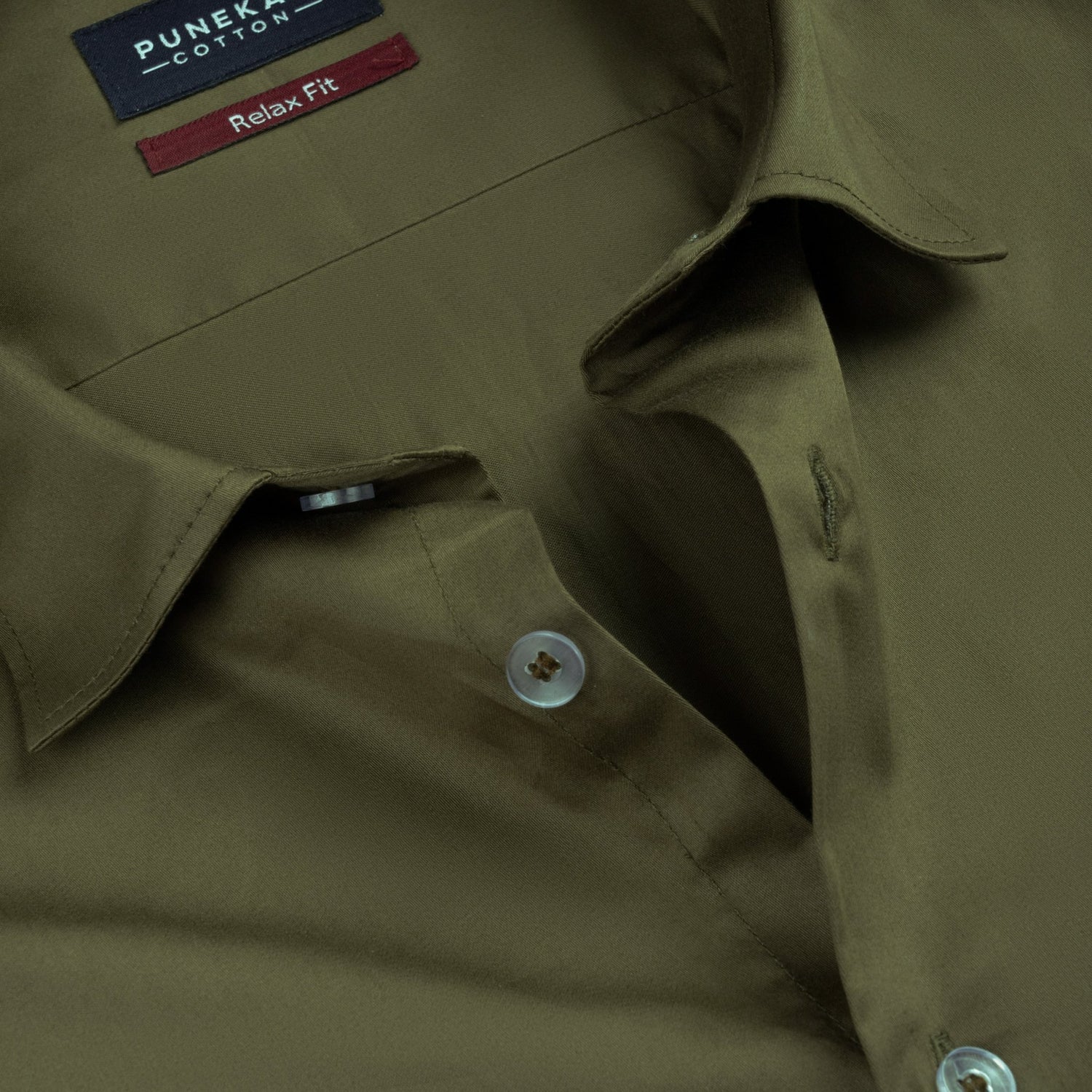 Moss Green Color Cotton Satin Shirt For Men Punekar Cotton Moss Green Color Cotton Satin Shirt For Men Punekar Cotton