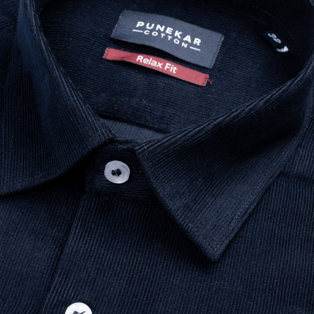 Navy Blue Color Corduroy Shirt For Men - Punekar Cotton