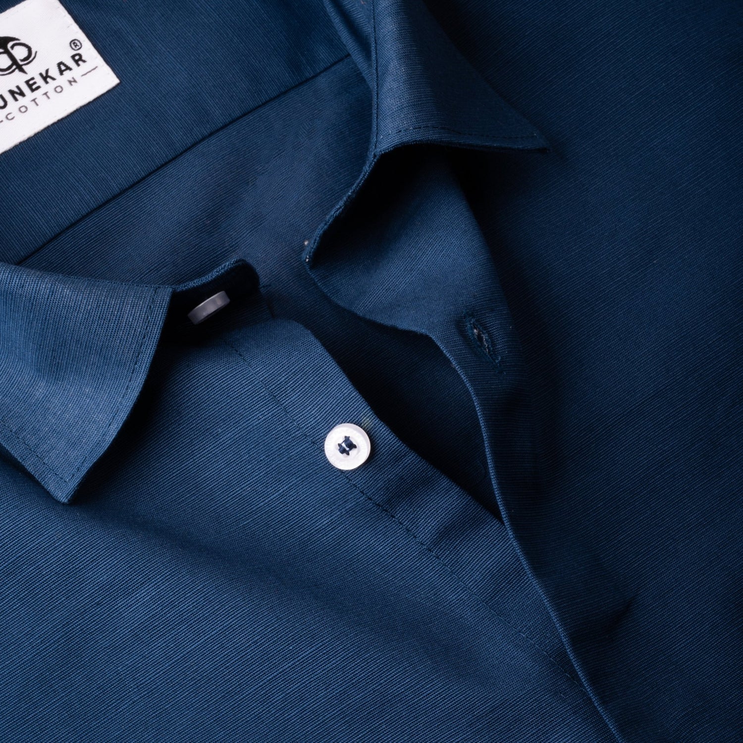 Navy Blue Color Lining Texture Pure Cotton Shirt For Men – Punekar Cotton Navy Blue Color Lining Texture Pure Cotton Shirt For Men – Punekar Cotton