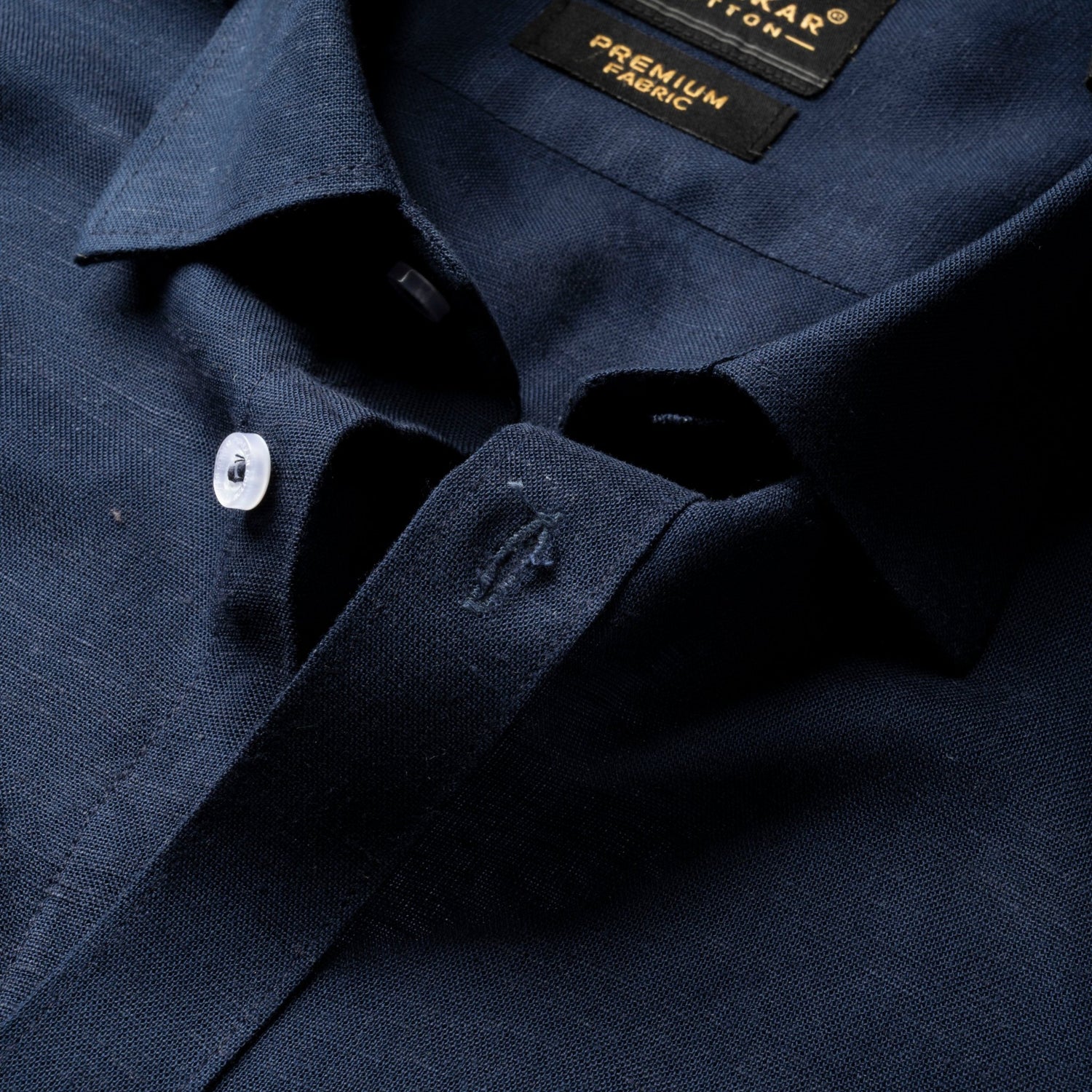Navy Blue Color Prime Linen Shirt For Men - Punekar Cotton