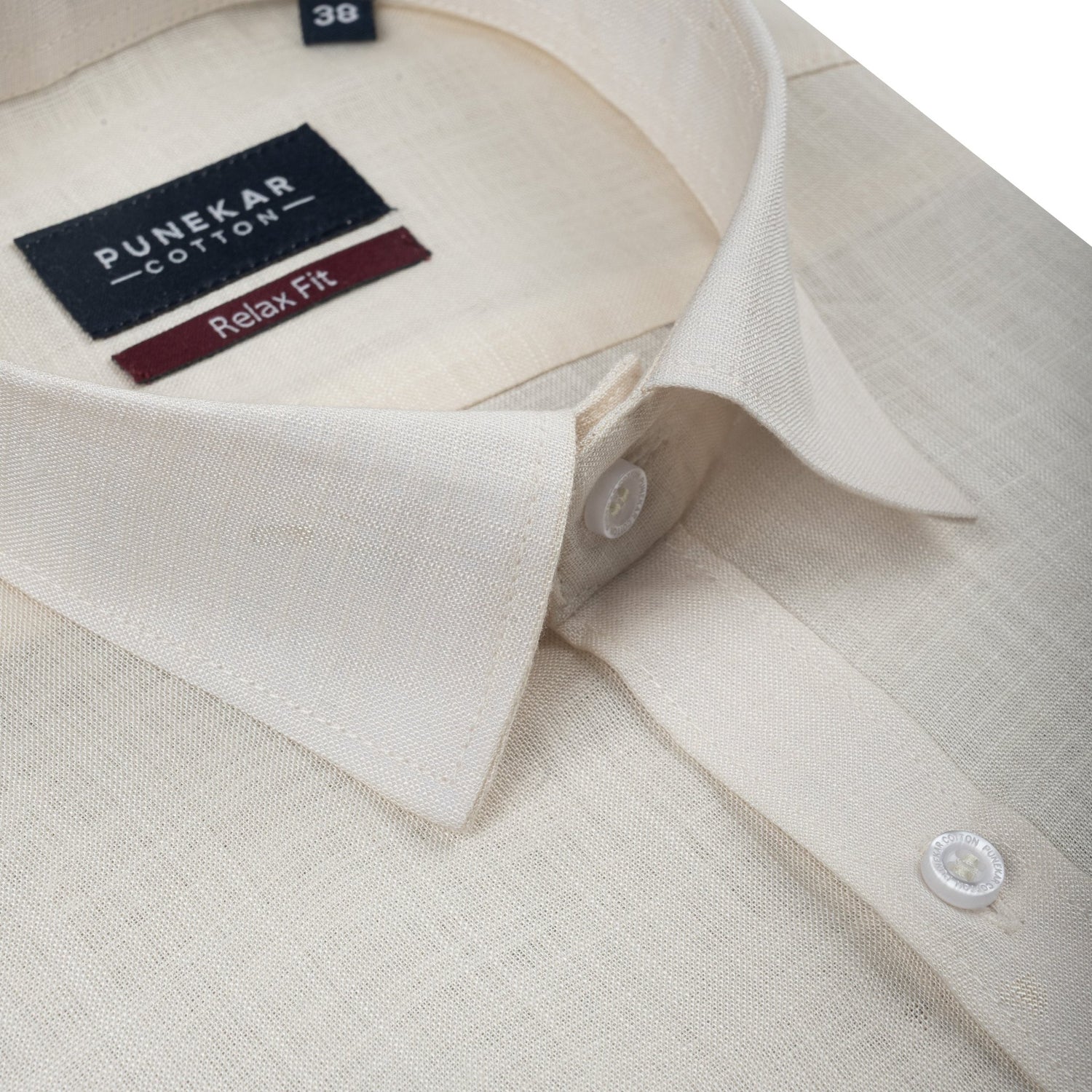 Off White Color Lyocell Cotton Shirt For Men - Punekar Cotton