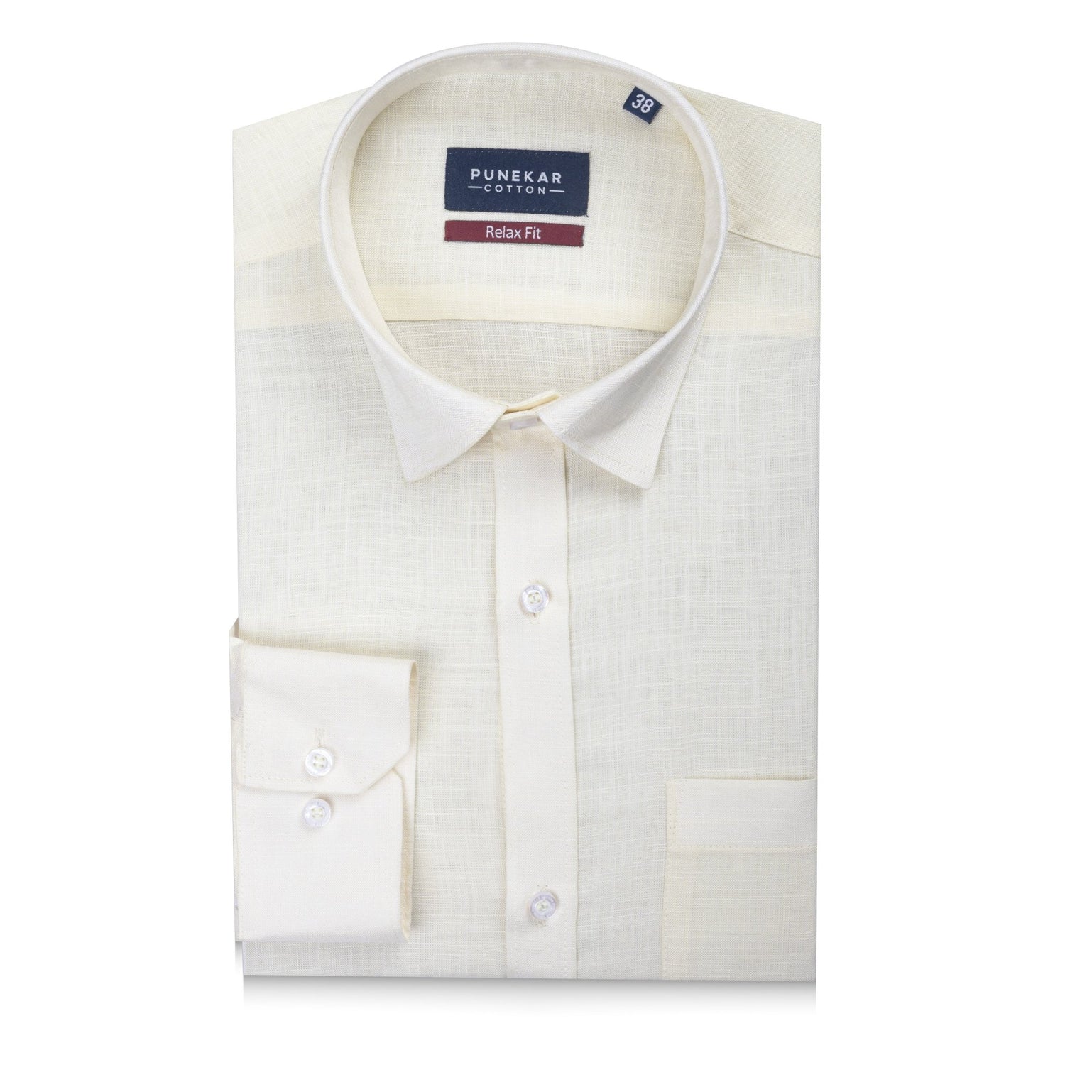 Off White Color Lyocell Cotton Shirt For Men - Punekar Cotton