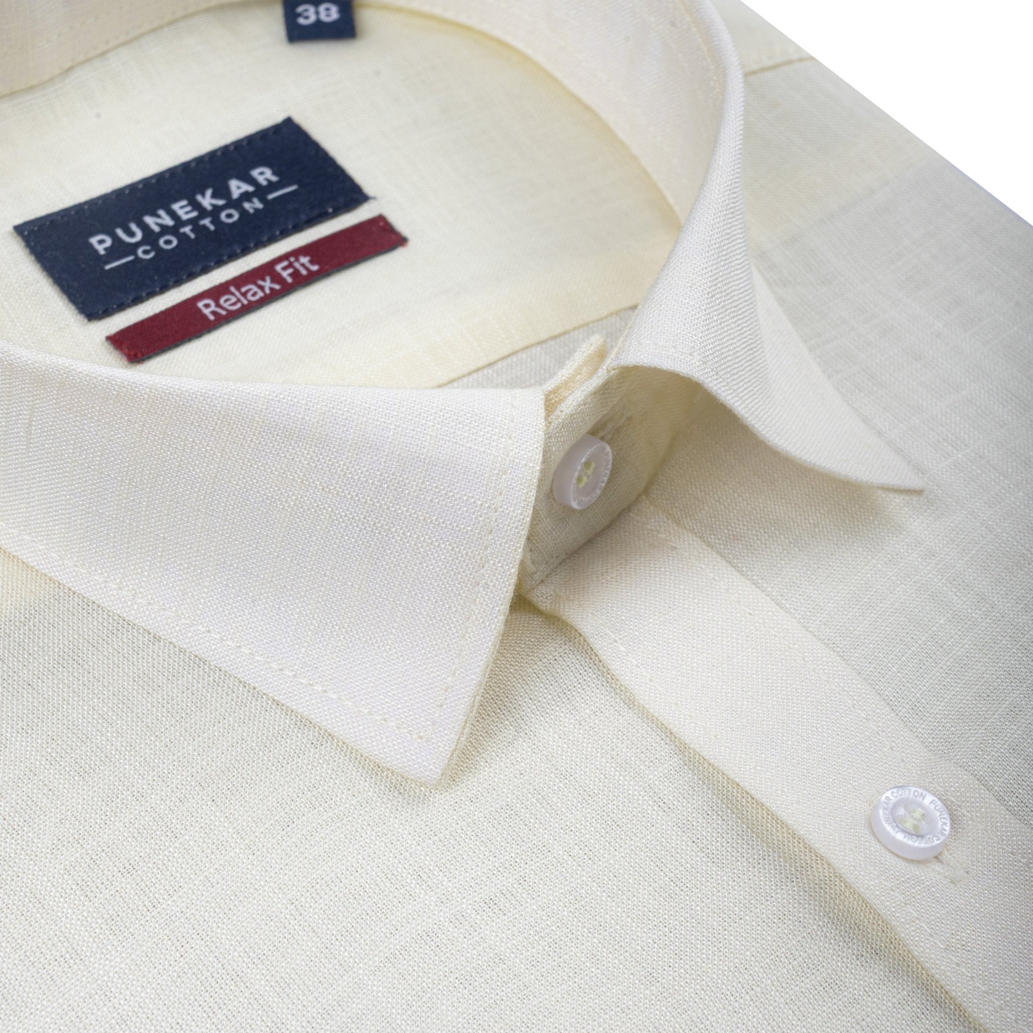 Off White Color Lyocell Cotton Shirt For Men - Punekar Cotton