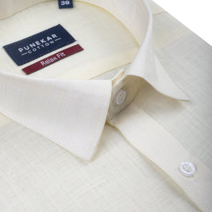 Off White Color Lyocell Cotton Shirt For Men - Punekar Cotton