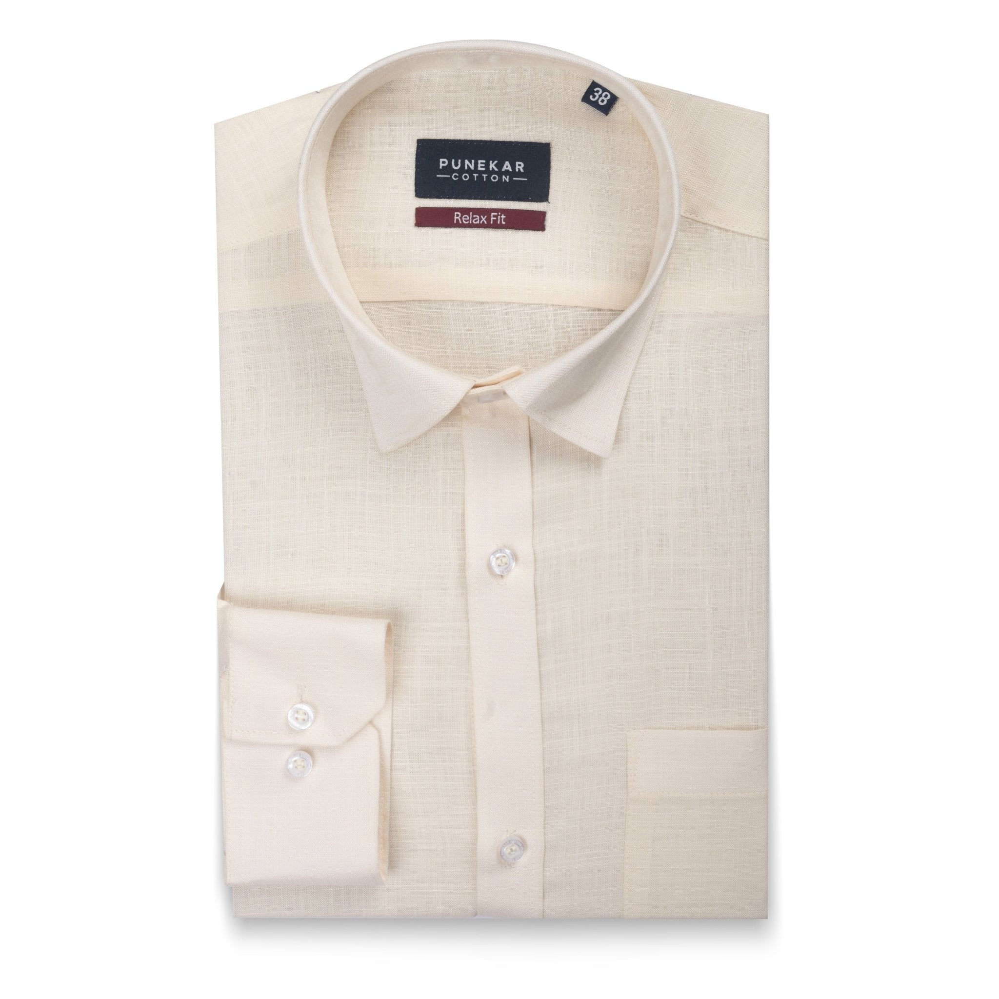 Off White Color Lyocell Cotton Shirt For Men - Punekar Cotton