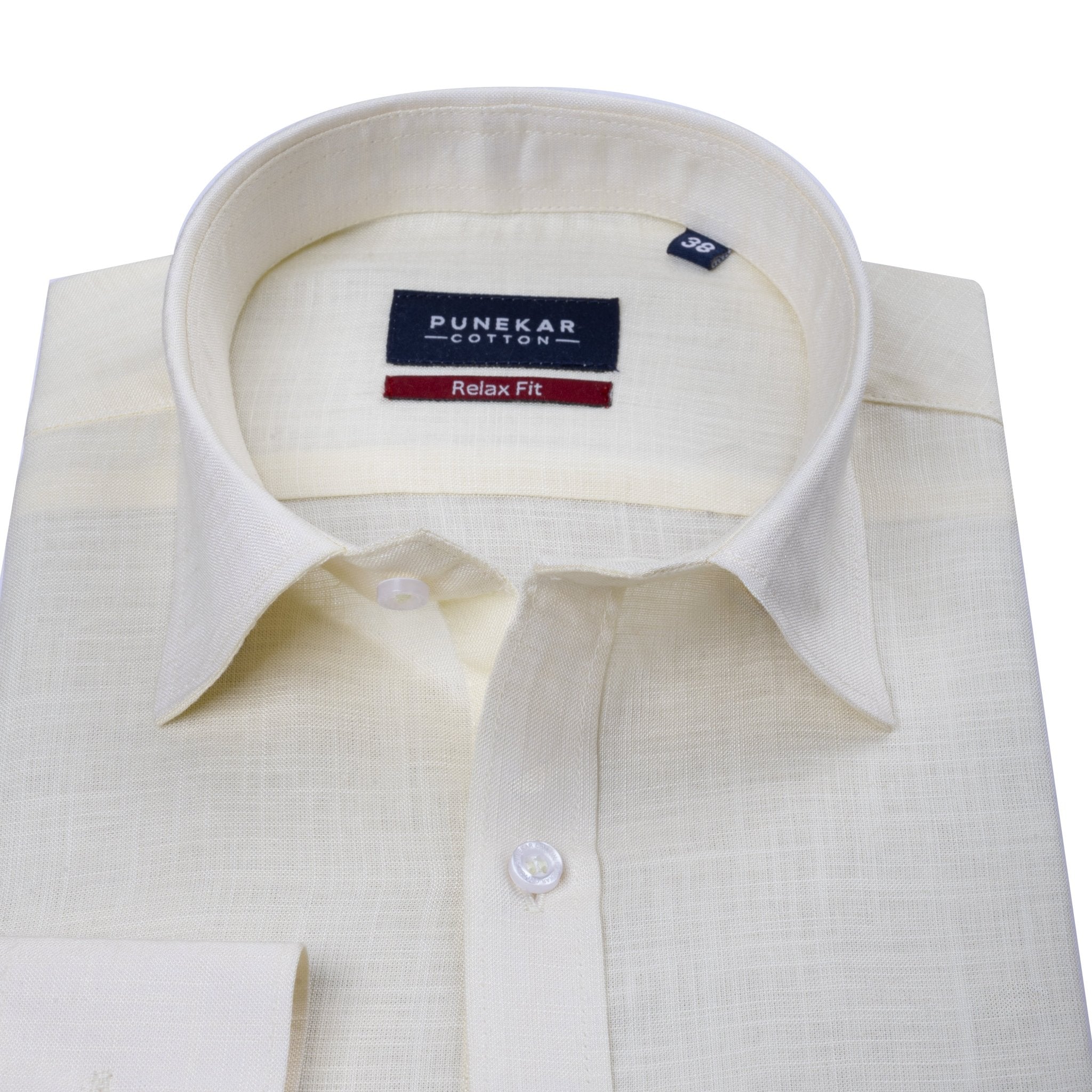Off White Color Lyocell Cotton Shirt For Men - Punekar Cotton