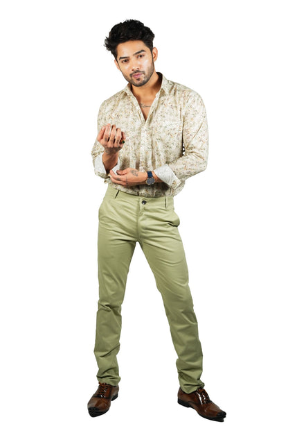 Olive Green Color Cotton Trouser Pants for Men – Punekar Cotton