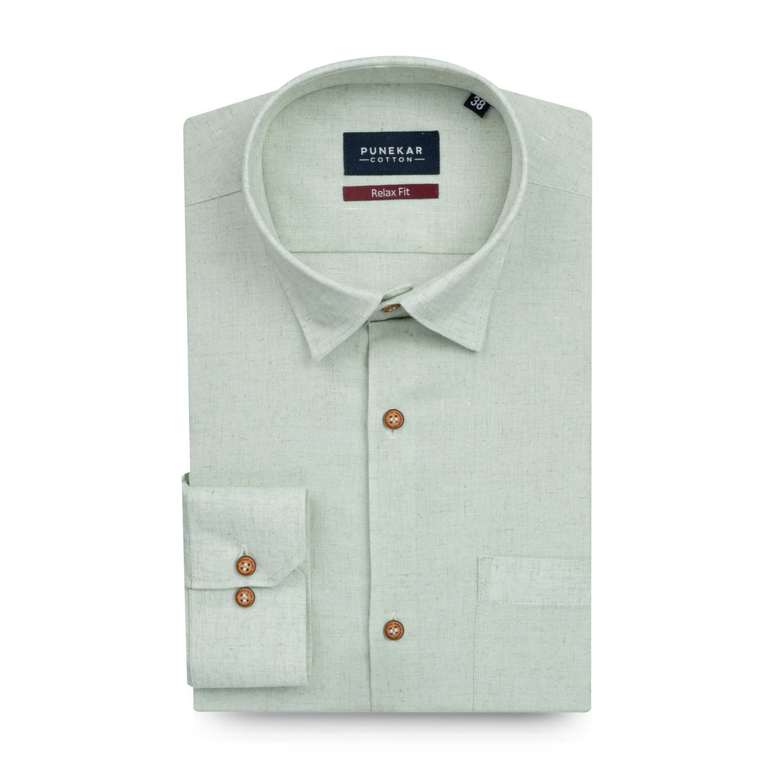 Pastel Green Color Cotton Blend Kosa Texture Shirts For Men - Punekar Cotton