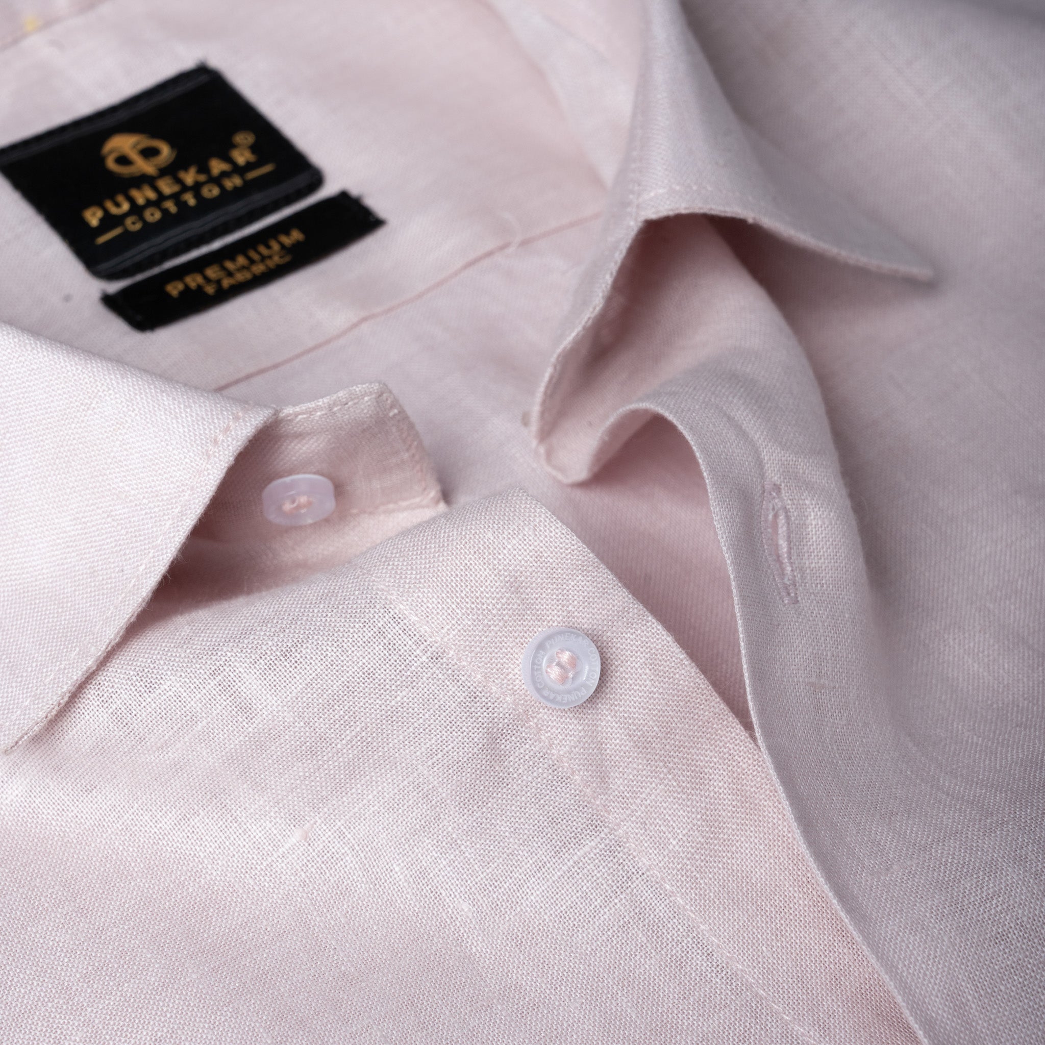 Pink 60Lea Pure Linen Shirt For Men - Punekar Cotton