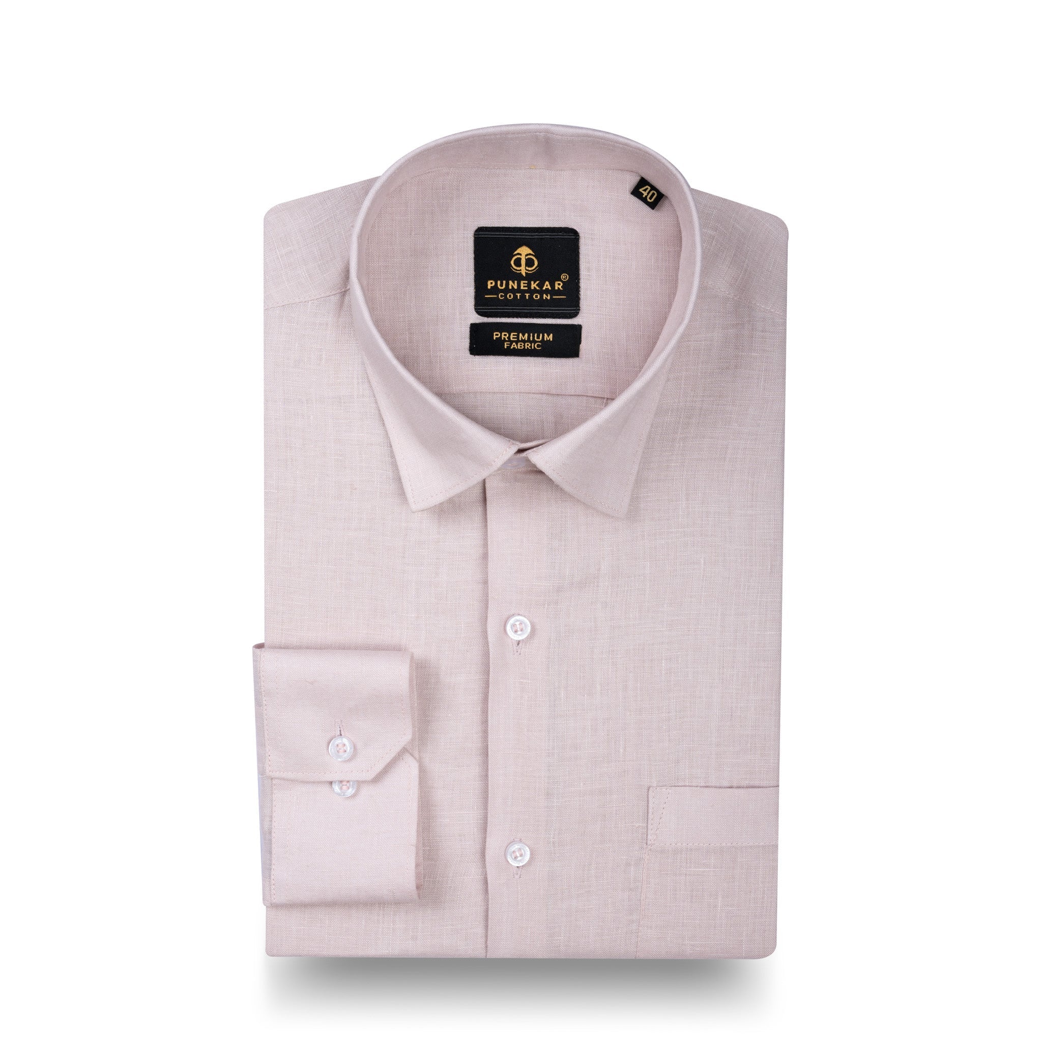 Pink 60Lea Pure Linen Shirt For Men - Punekar Cotton