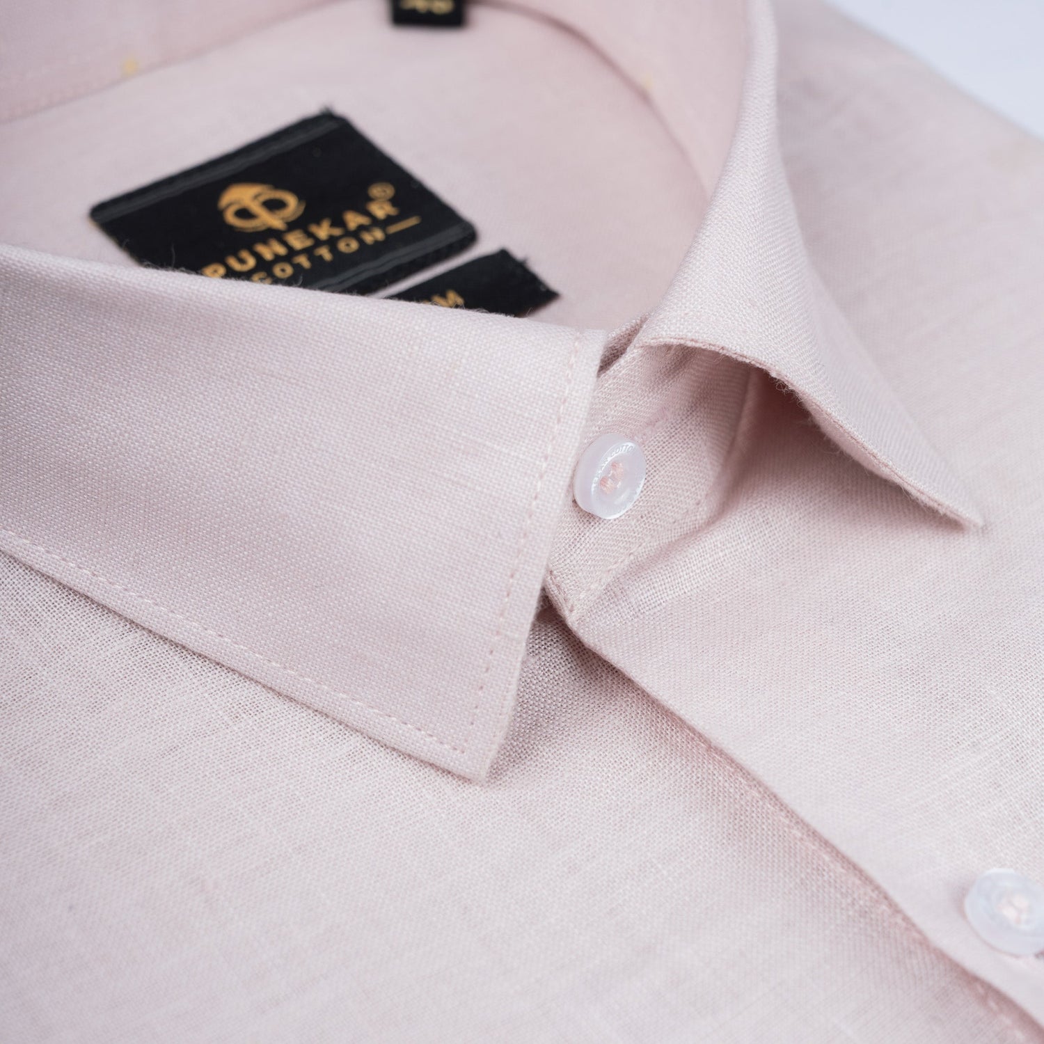 Pink 60Lea Pure Linen Shirt For Men - Punekar Cotton