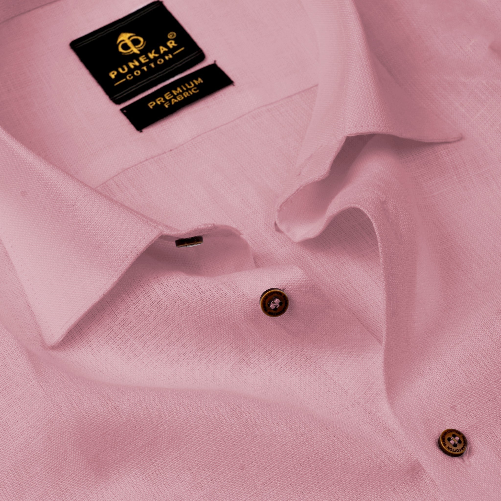 Pink Color Prime Linen Shirt For Men - Punekar Cotton