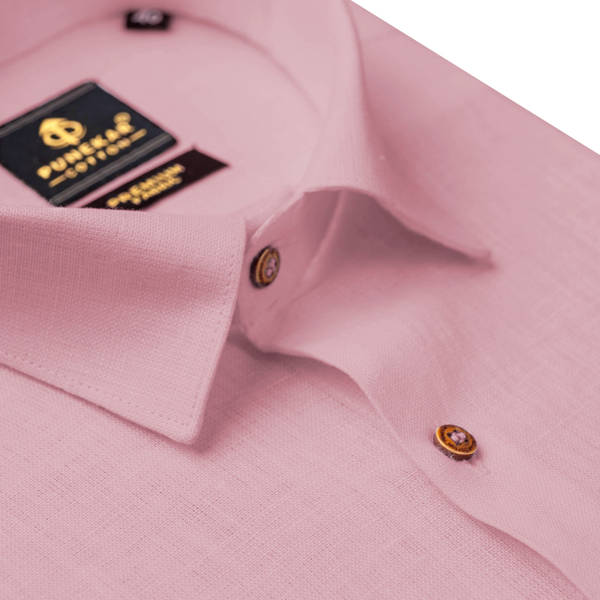 Pink Color Prime Linen Shirt For Men - Punekar Cotton