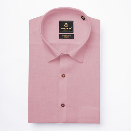 Pink Color Prime Linen Shirt For Men