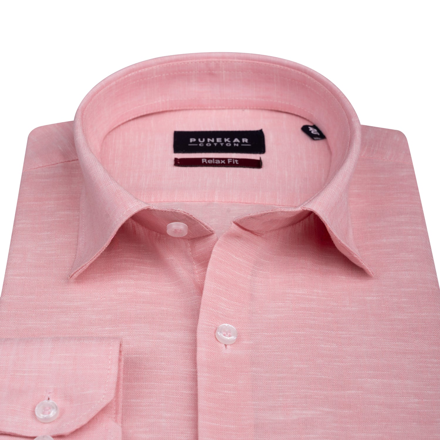 Pink Color Classic Lyocell Linen Feel Shirt For Men