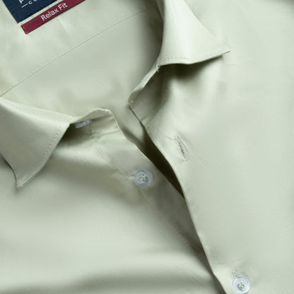 Pista Green Color Cotton Satin Shirt For Men - Punekar Cotton