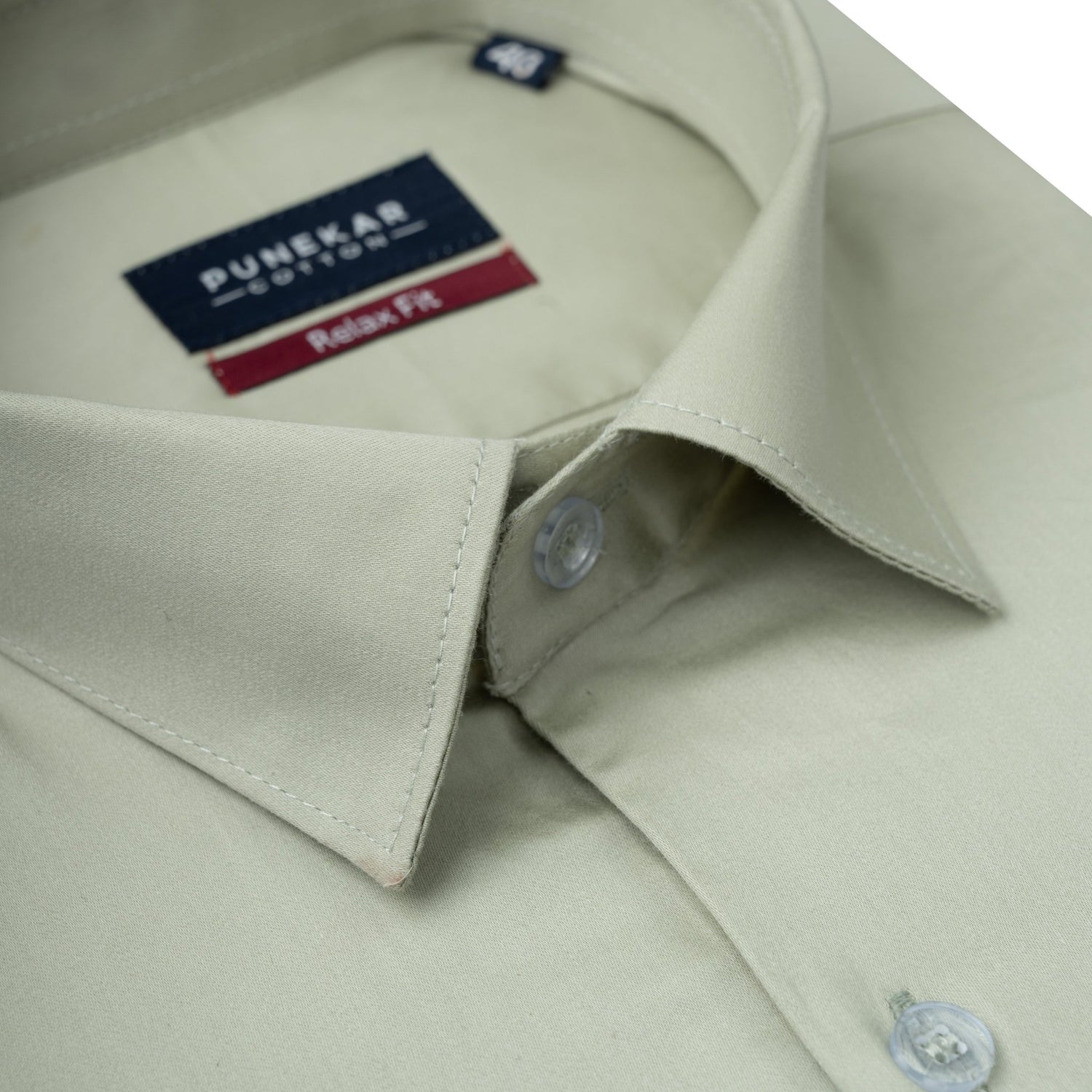 Pista Green Color Cotton Satin Shirt For Men - Punekar Cotton