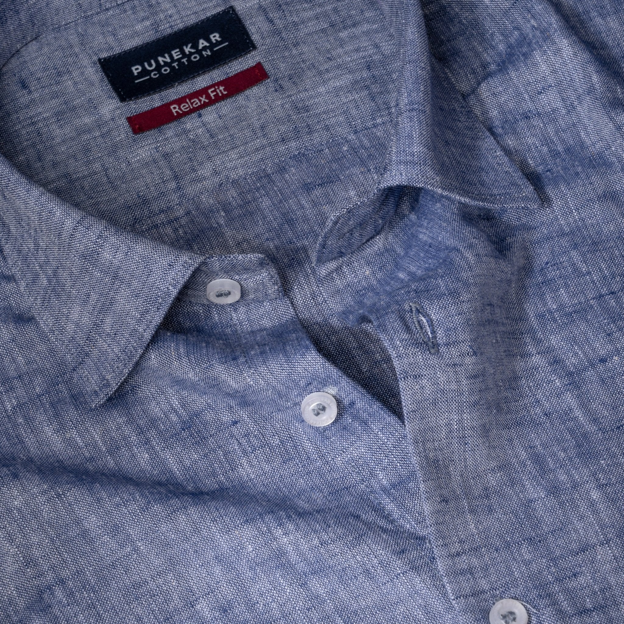 Purple Color Classic Lyocell Linen Feel Shirt For Men - Punekar Cotton