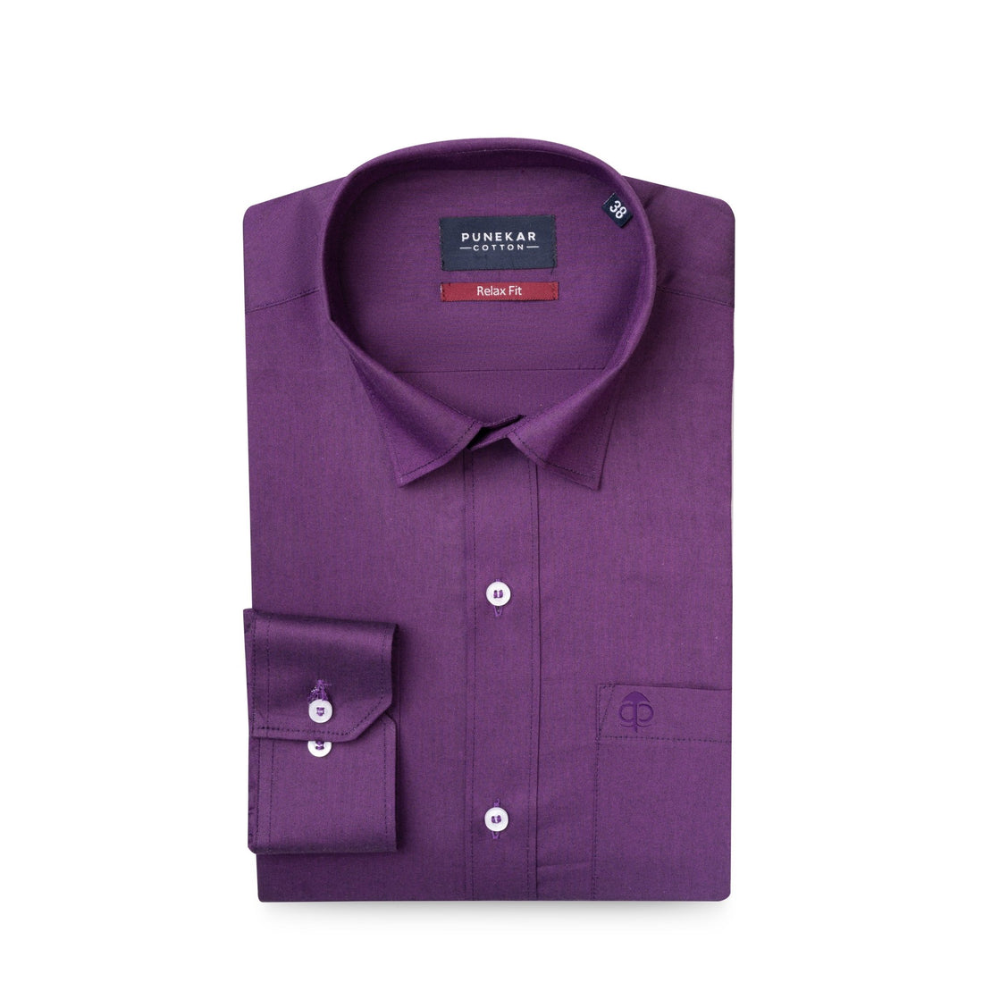 Purple Colour Signature Classic Oxford Shirt For Men - Punekar Cotton