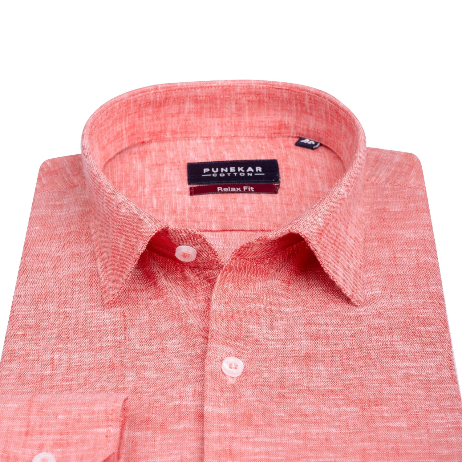 Red Color Classic Lyocell Linen Feel Shirt For Men - Punekar Cotton