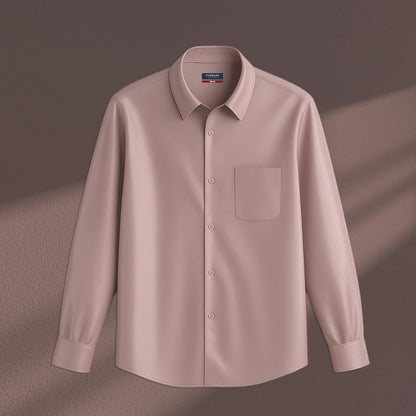 Rose Gold Color Cotton Satin Shirt For Men - Punekar Cotton