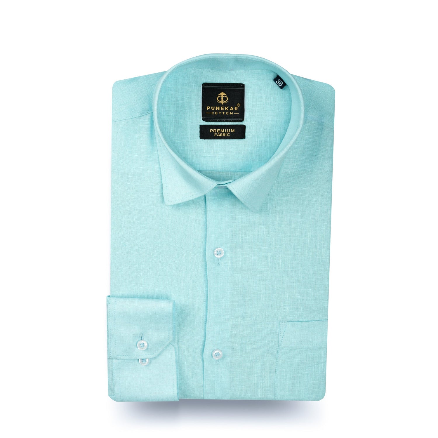 Sky Blue 60Lea Pure Linen Shirt For Men - Punekar Cotton