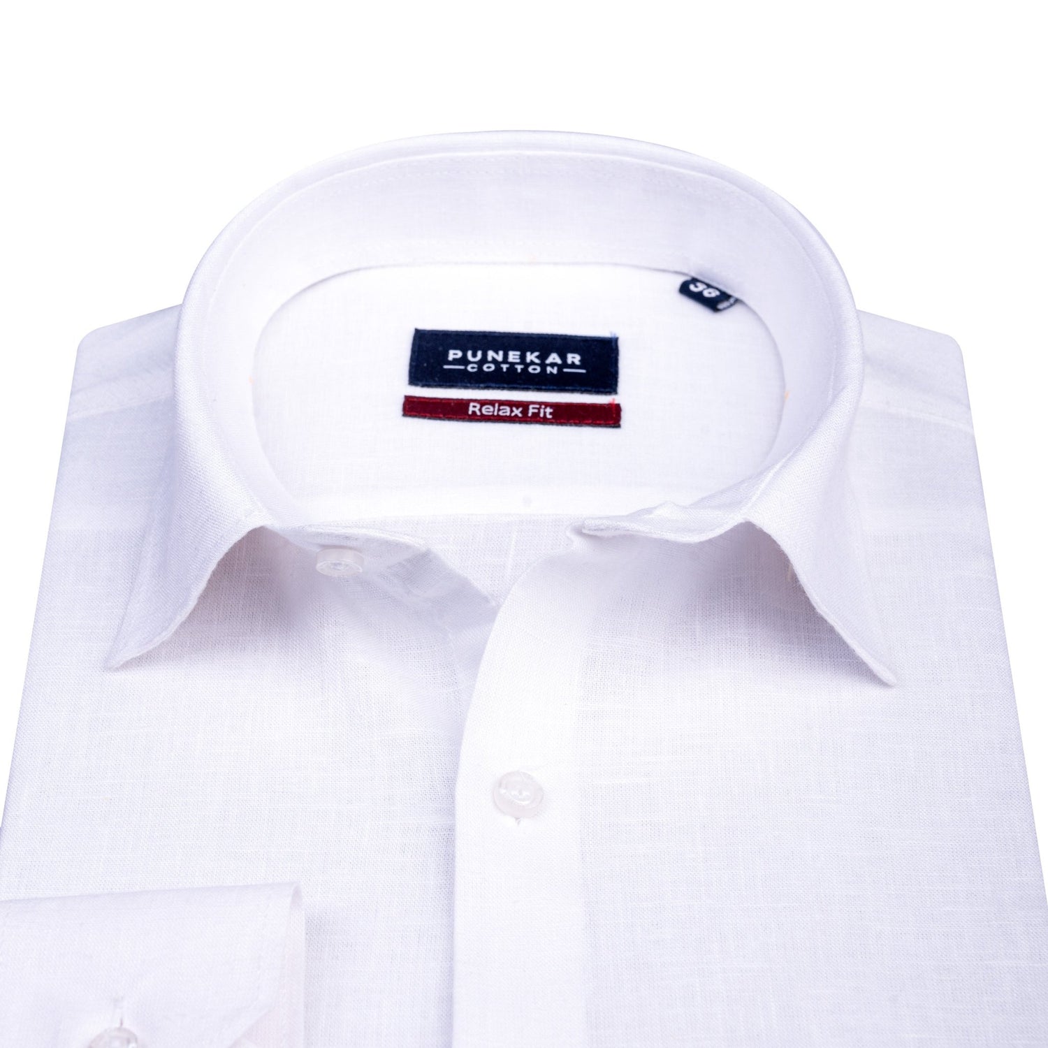 White Color Classic Lyocell Linen Feel Shirt For Men - Punekar Cotton