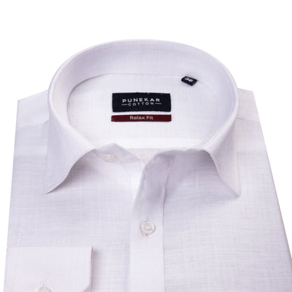 White Color Lyocell Cotton Shirt For Men - Punekar Cotton