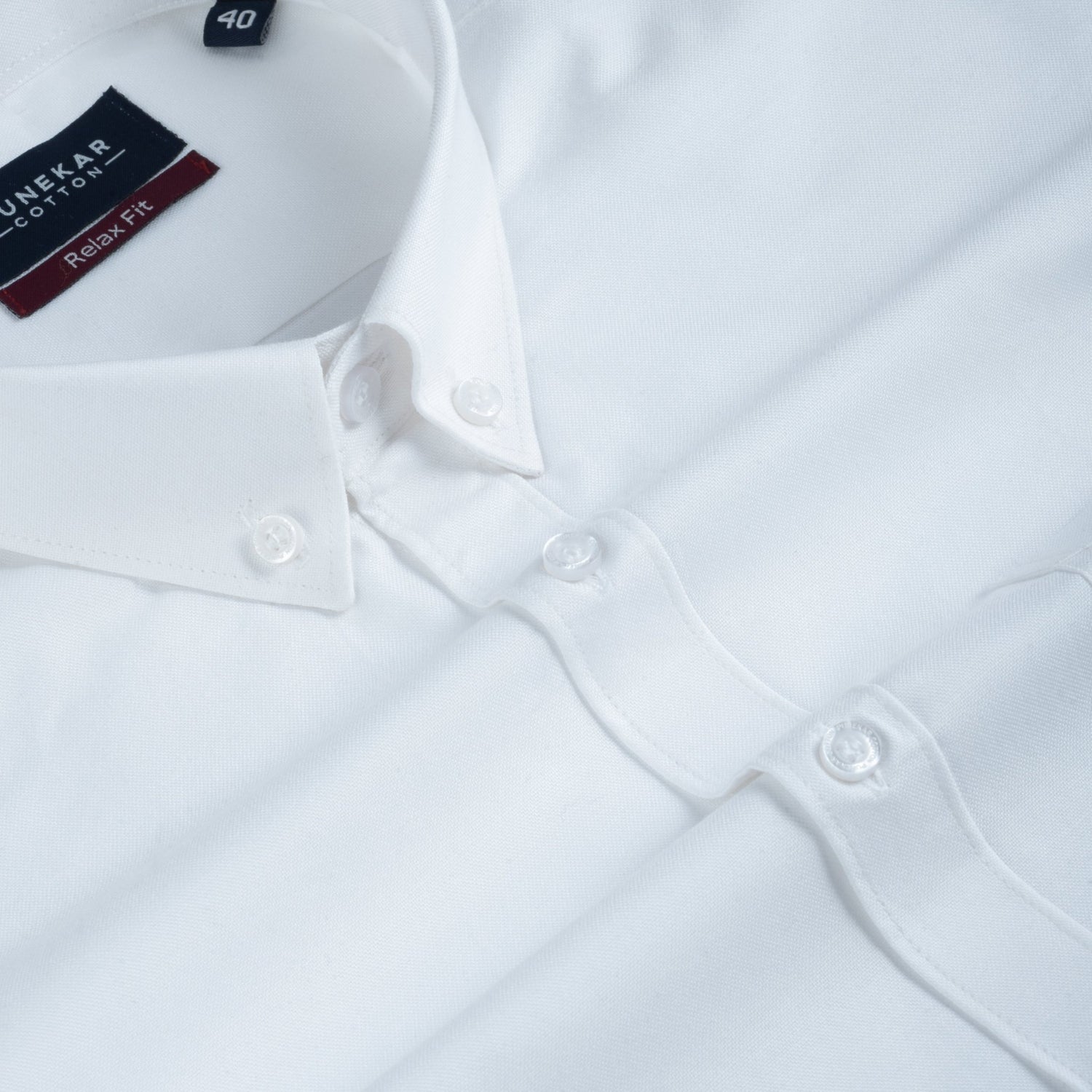 White Colour Cotton Oxford Button Down Collar Shirt For Men - Punekar Cotton