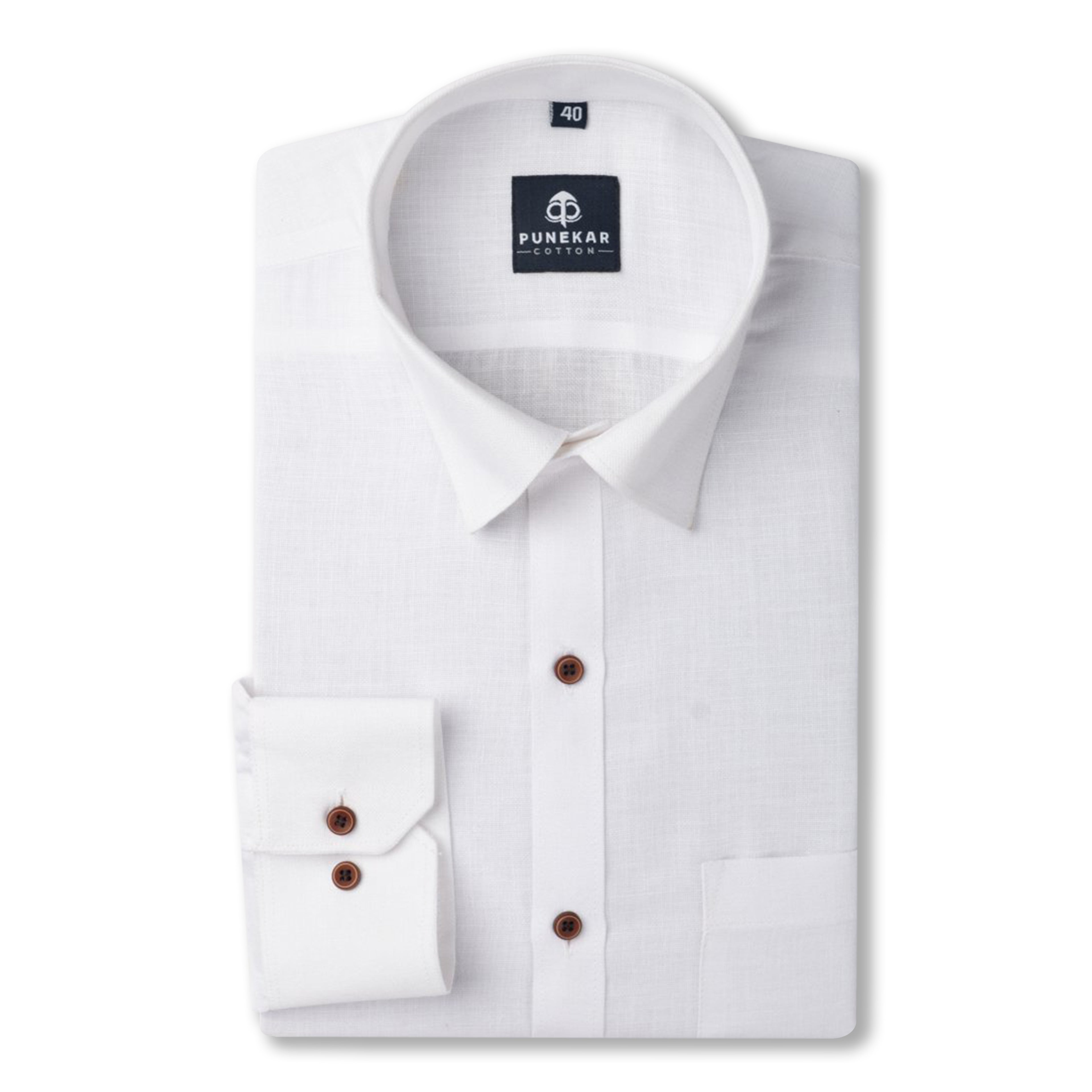 White Color Blended Linen Shirt For Men&