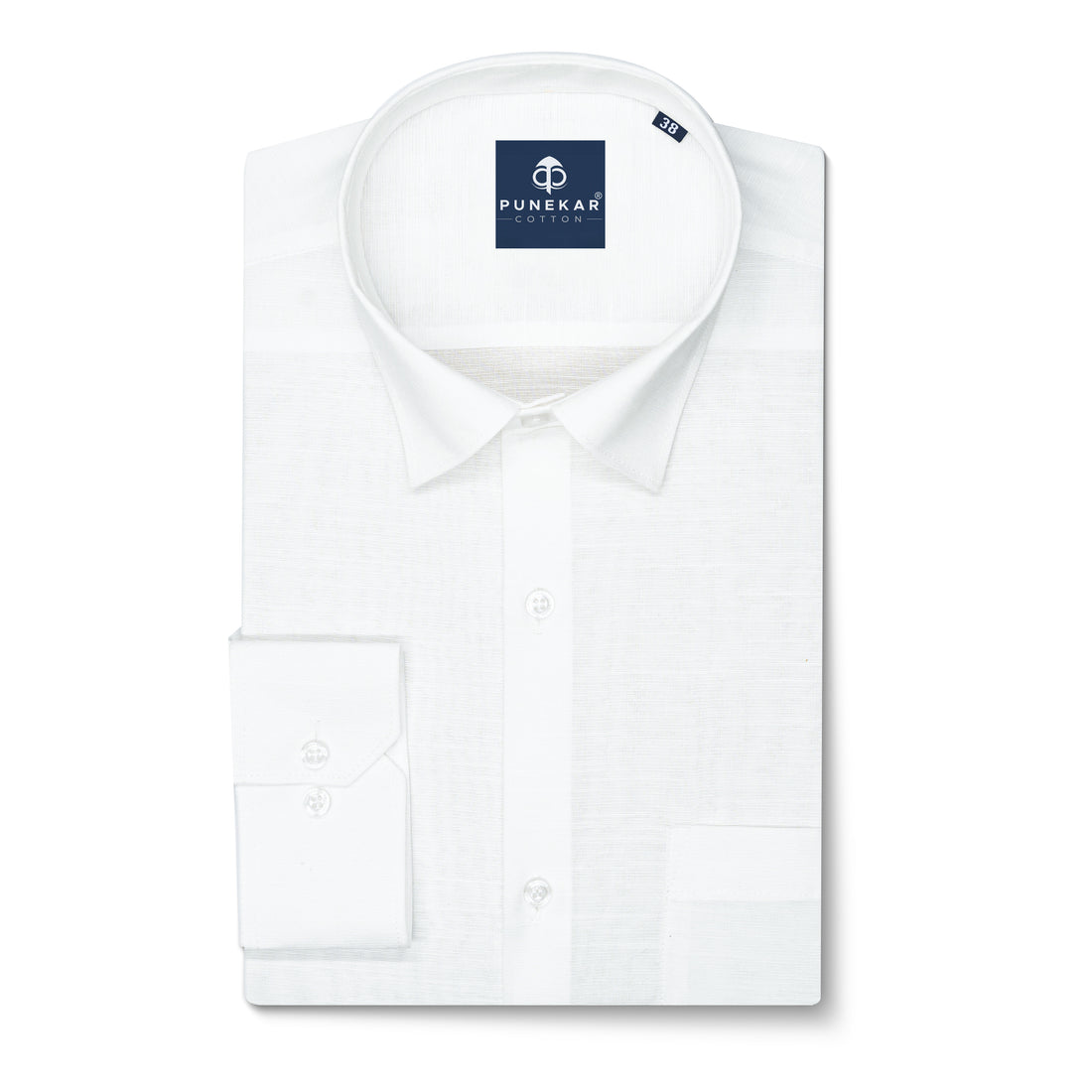 White Color Lining Texture Pure Cotton Shirt For Men