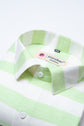 Pista Green Color Cotton Stripe Shirt For Men
