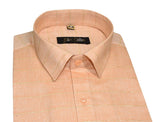 Apricot Orange Color 3D Lining Cotton Shirts For Men's - Punekar Cotton