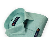 Aqua Green Color Linenza Linen Formal Shirts For Men - Punekar Cotton