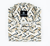 Black Brown Color Arrow Printed Shirt For Men - Punekar Cotton